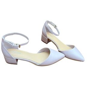 ALDO 8 Light Lavender Purple Pastel Lilac Chunky  Block Low Heel Pointed Pumps
